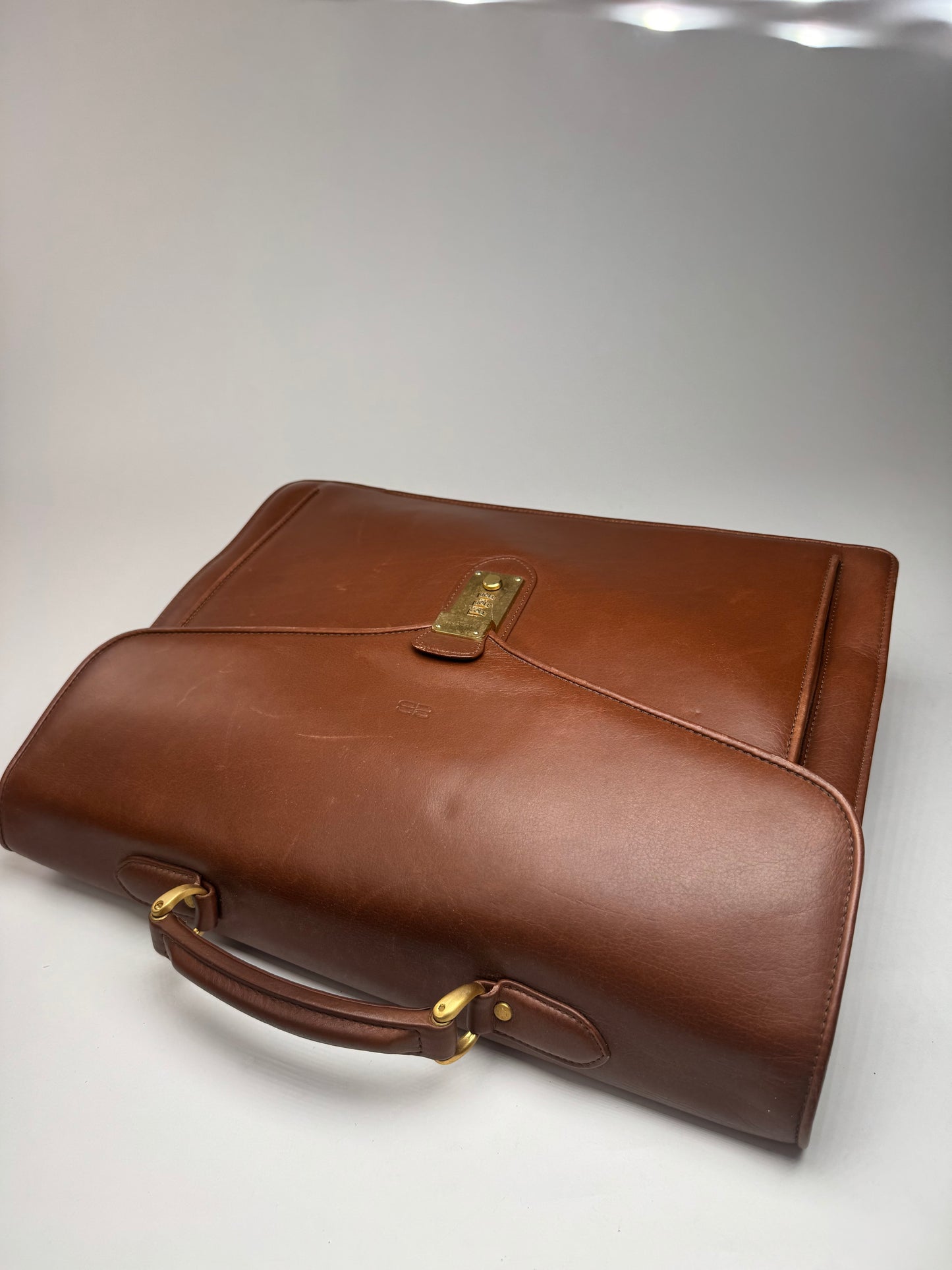 Vintage Balenciaga Leather Briefcase brown