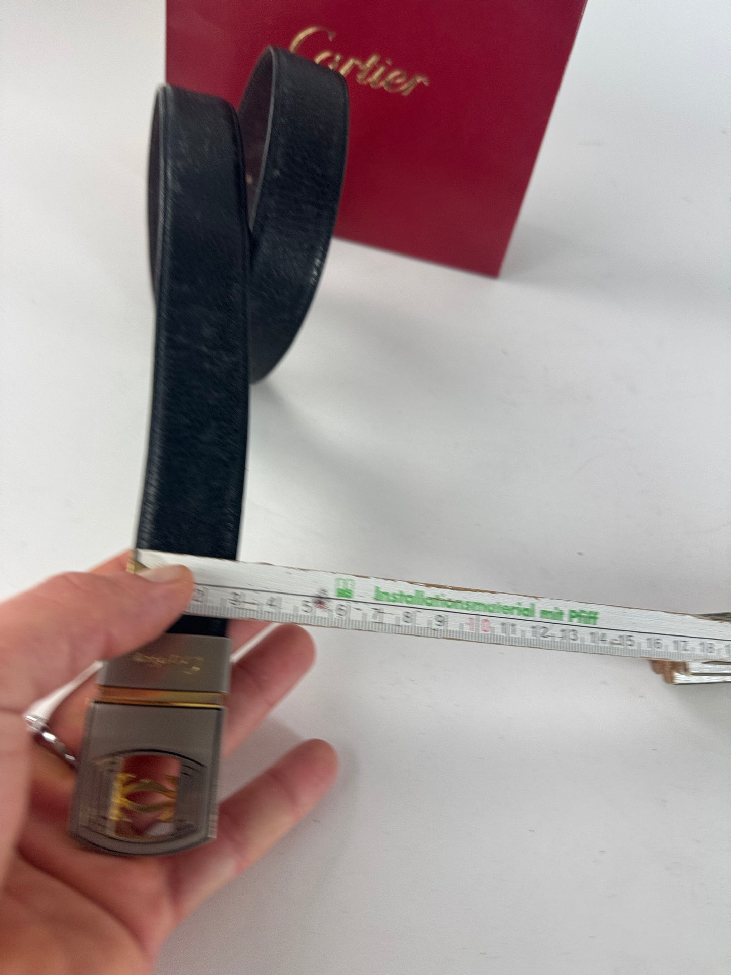 Vintage Cartier Leather Belt Black