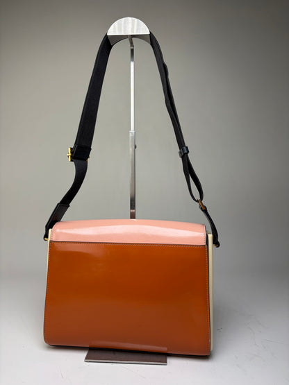 Vintage Marni Leather Shoulder Bag Pink Orange Cream
