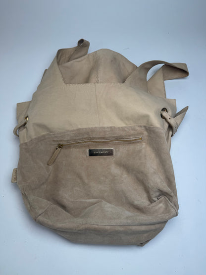 Vintage Givenchy Suede Leather Tote Bag beige