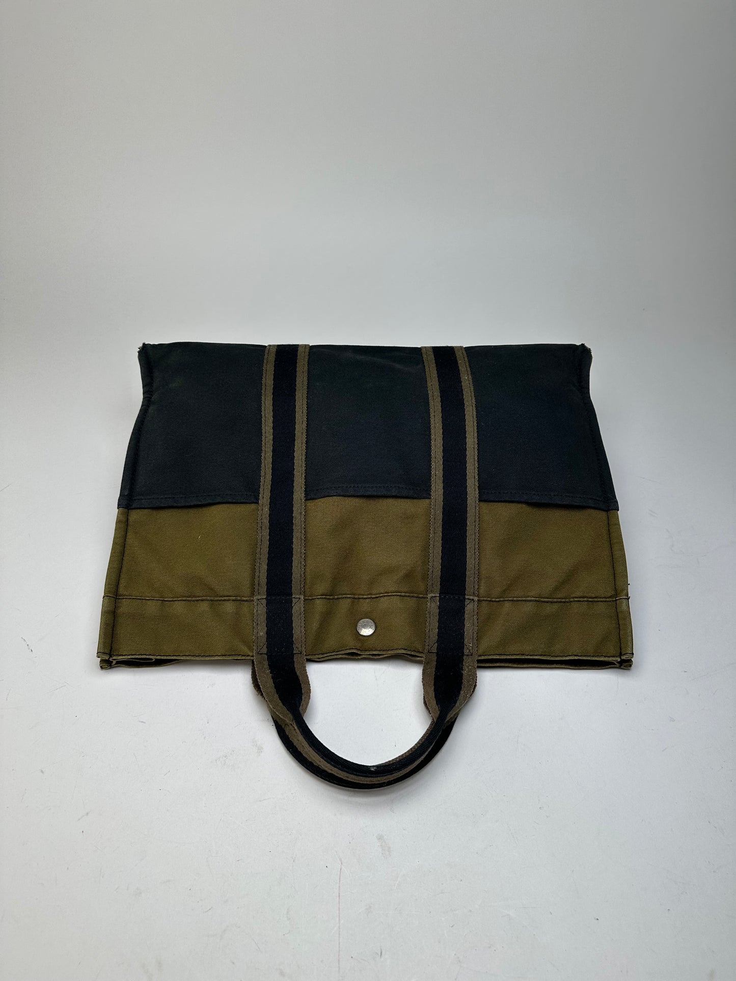Vintage Hermès Fourre Tout Canvas Tote Khaki Black