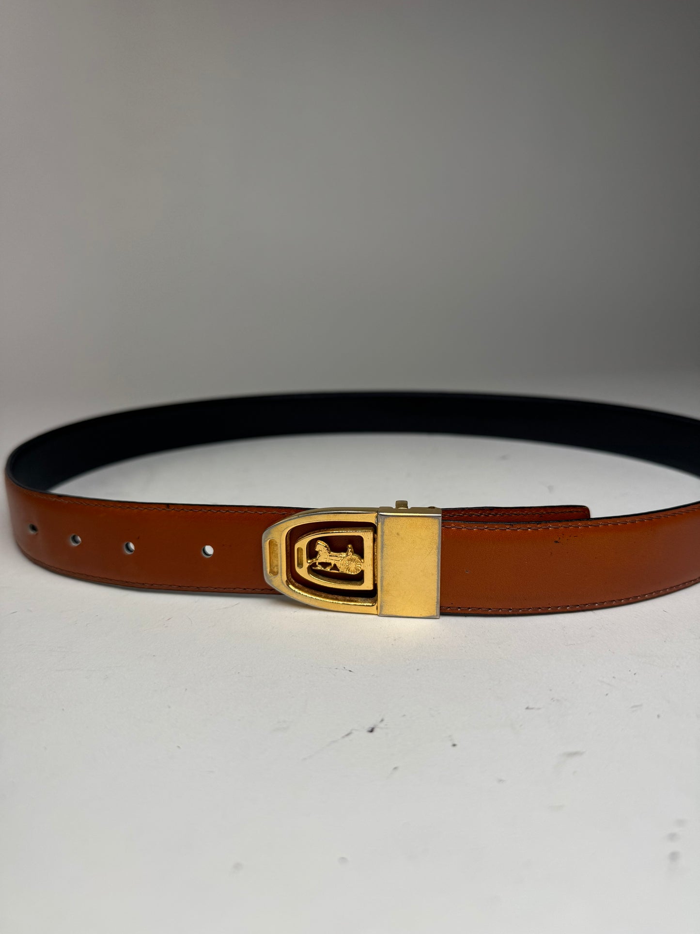 Vintage Celine Paris Leather Belt red