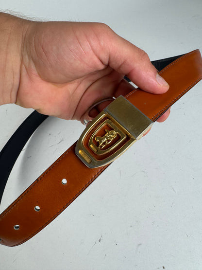 Vintage Celine Paris Leather Belt red