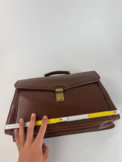 Vintage Balenciaga Leather Briefcase brown