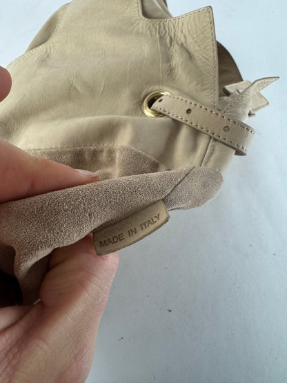Vintage Givenchy Suede Leather Tote Bag beige