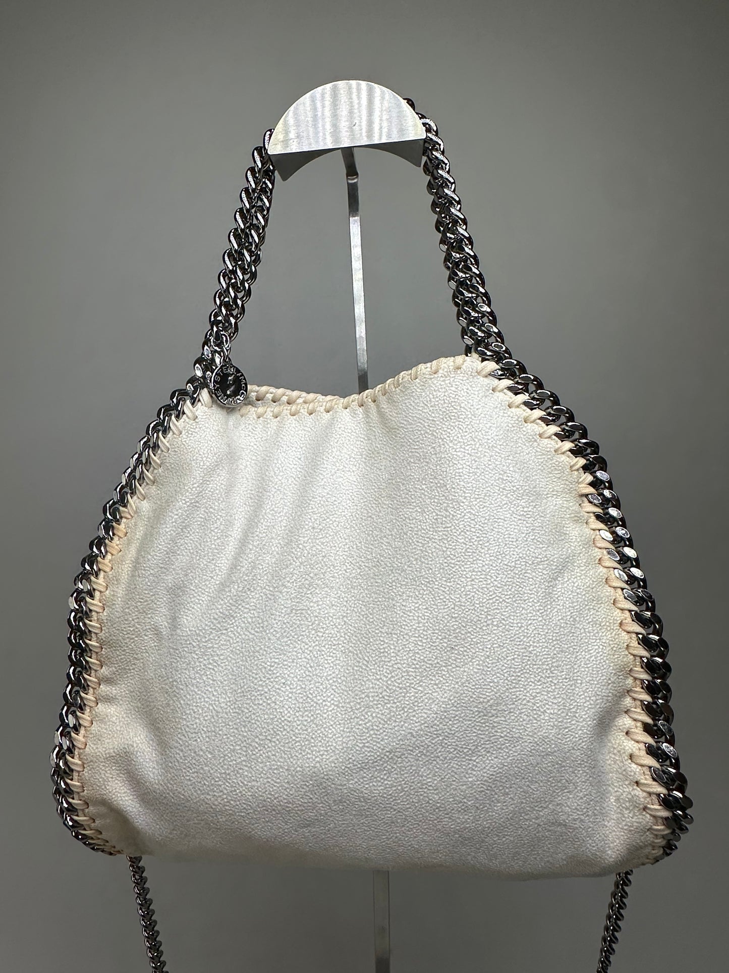 Vintage Stella Mc Cartney 2way Chain Strap Tote Bag White Beige