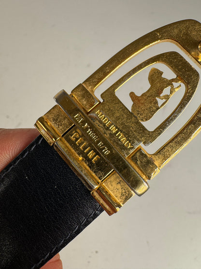 Vintage Celine Paris Leather Belt red