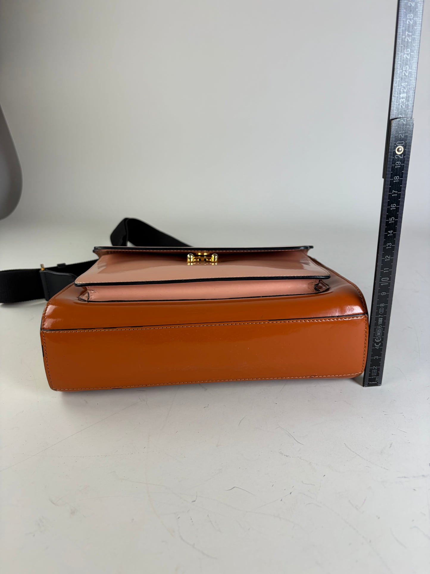 Vintage Marni Leather Shoulder Bag Pink Orange Cream
