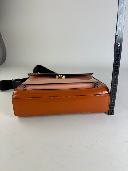 Vintage Marni Leather Shoulder Bag Pink Orange Cream