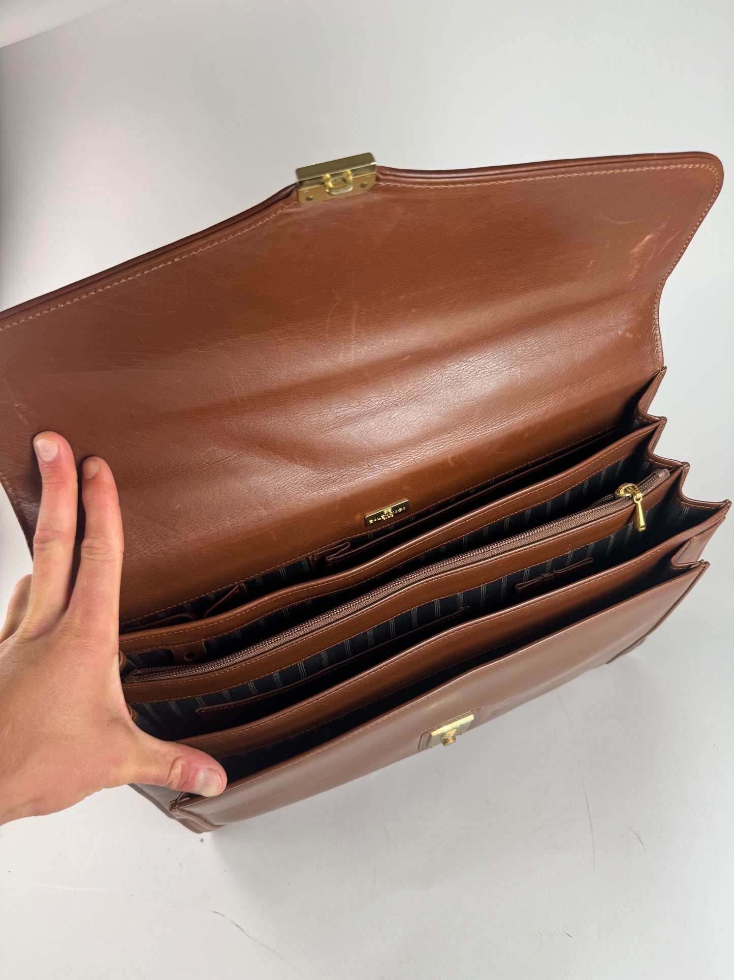 Vintage Balenciaga Leather Briefcase brown