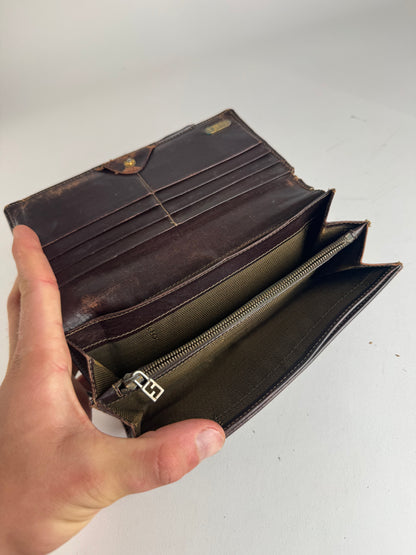 Vintage Fendi FF monogram leather wallet brown