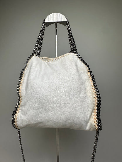 Vintage Stella Mc Cartney 2way Chain Strap Tote Bag White Beige