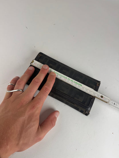 Vintage Fendi FF monogram leather wallet brown