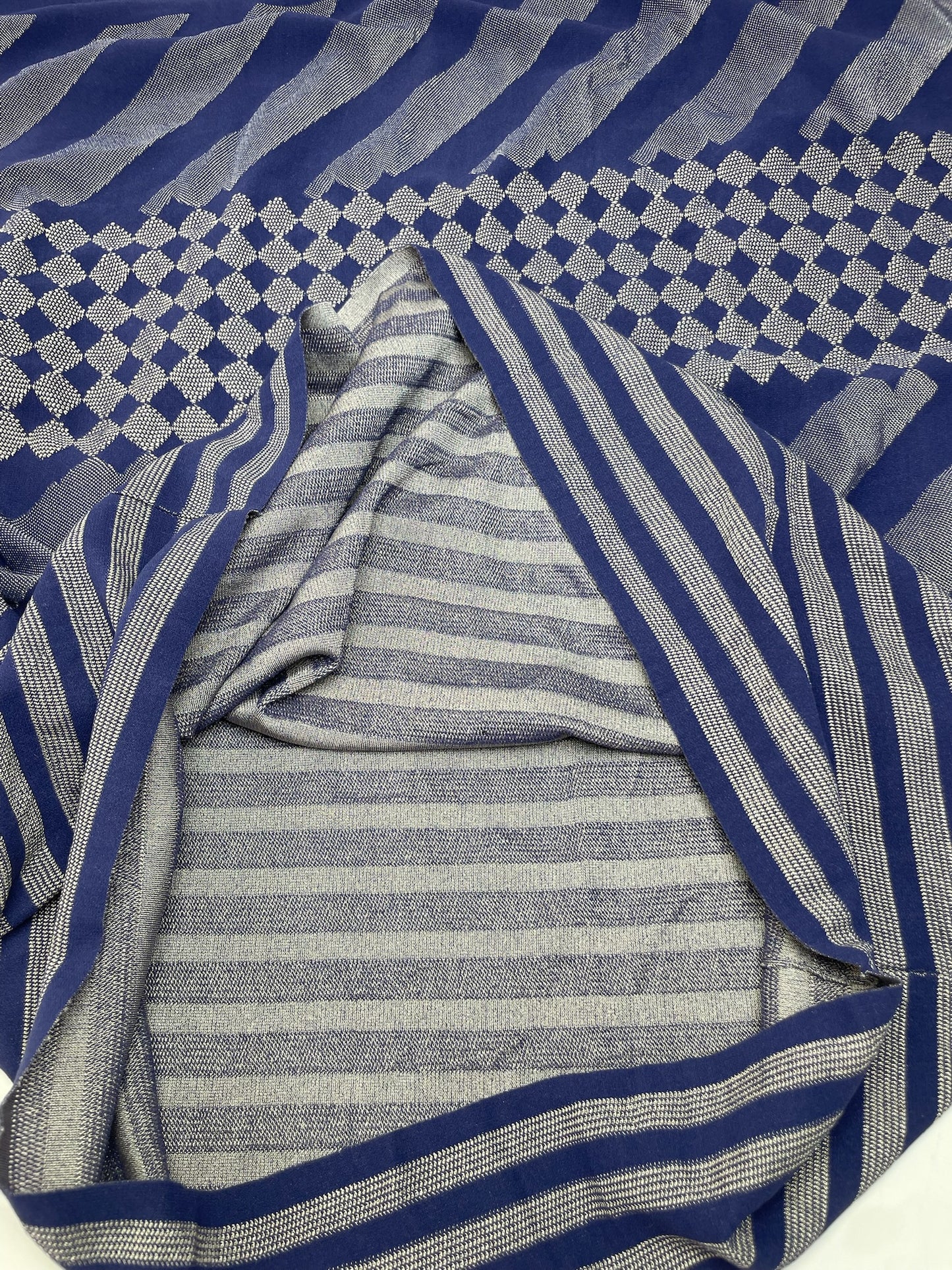 Vintage Pleats Please Issey Miyake Dress Navy Grey XXL