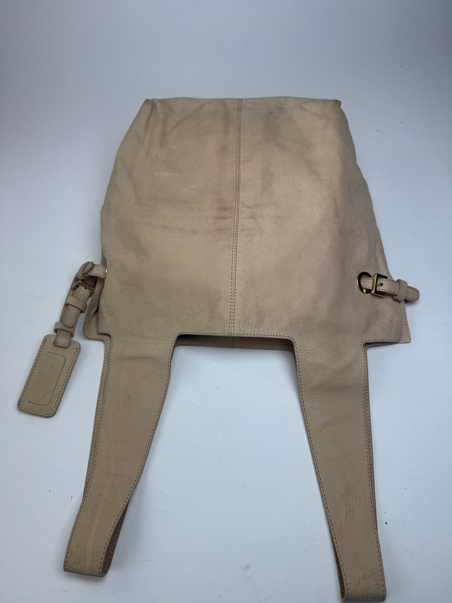 Vintage Givenchy Suede Leather Tote Bag beige