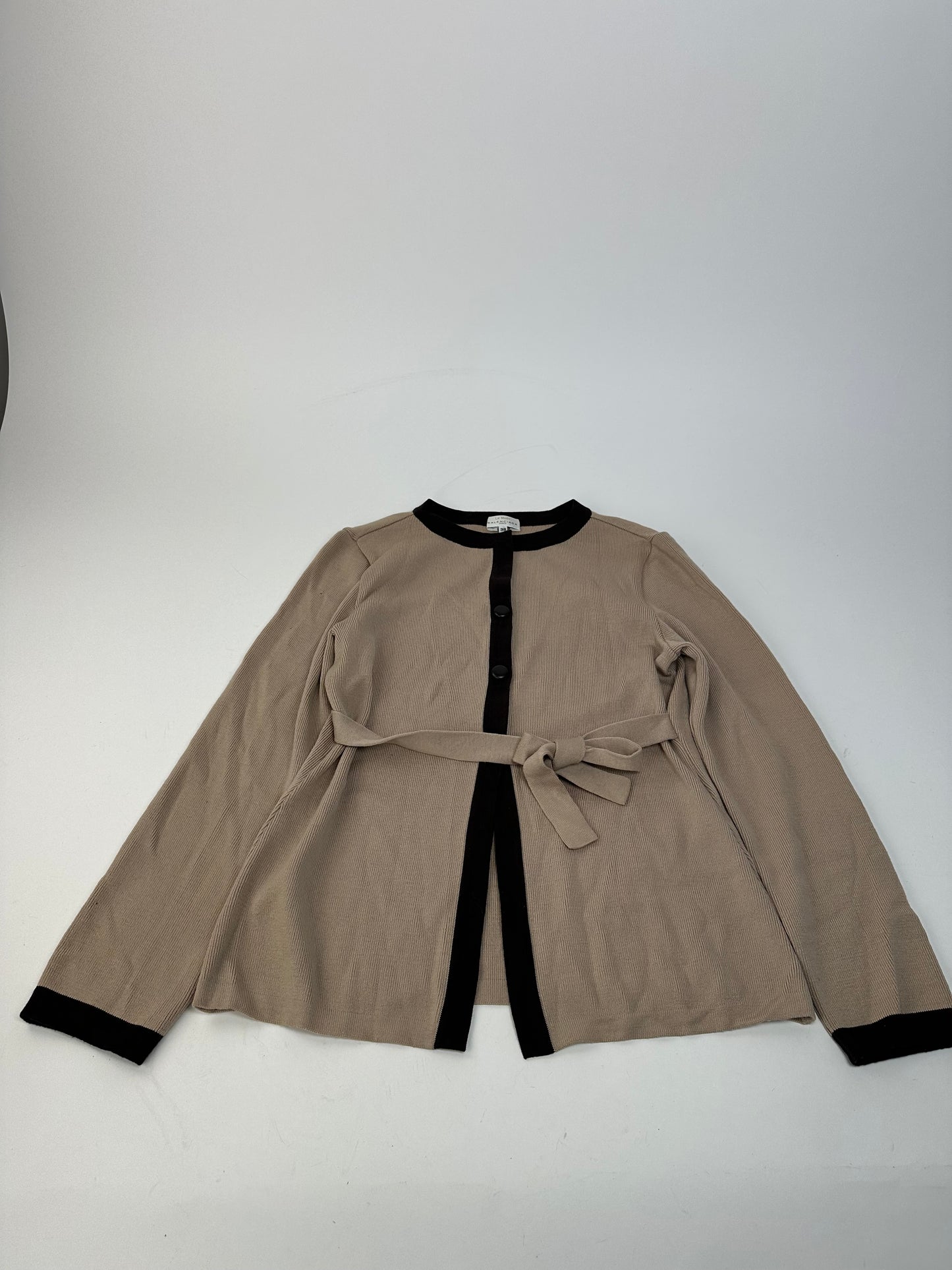Vintage Balenciaga Wool Dress / Short Coat Black Brown-Beige M