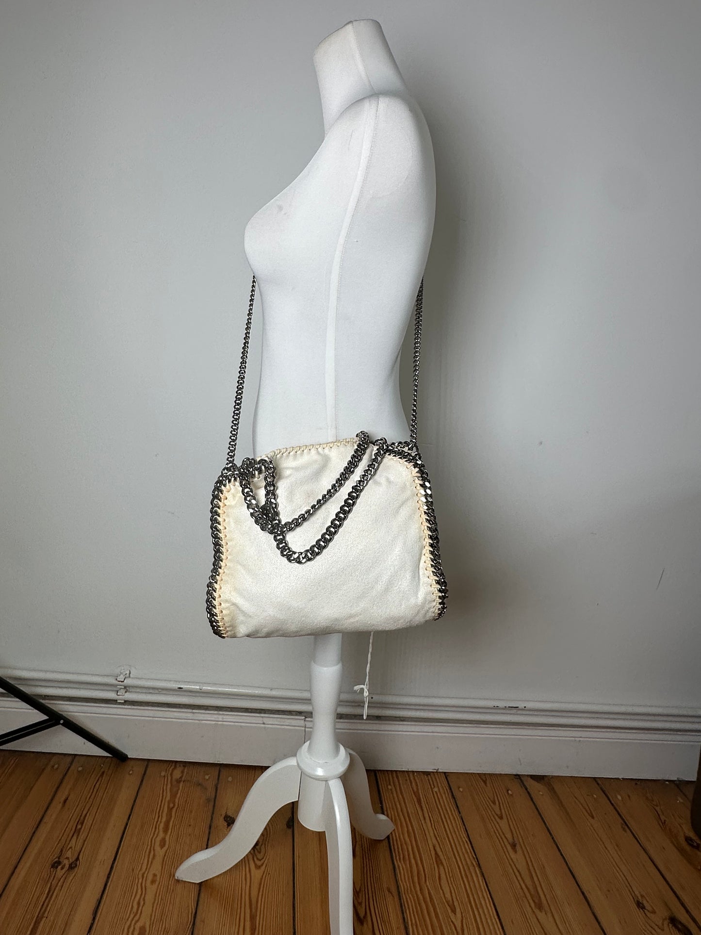 Vintage Stella Mc Cartney 2way Chain Strap Tote Bag White Beige