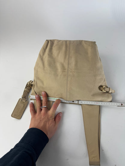 Vintage Givenchy Suede Leather Tote Bag beige