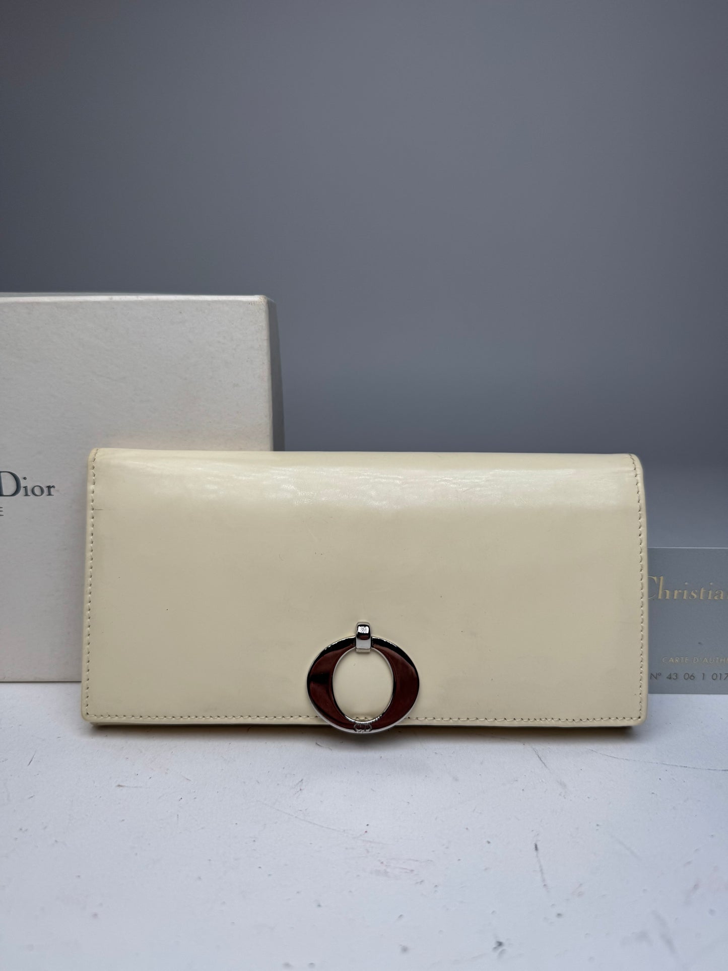 Vintage Dior Patent Leather Wallet White