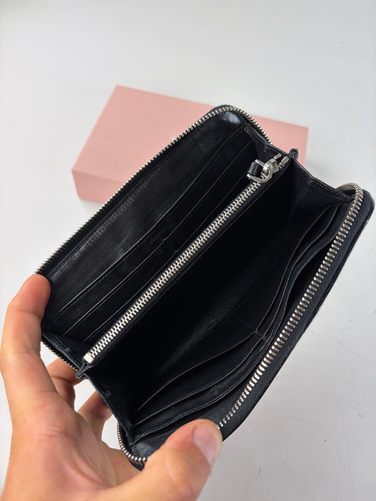 Vintage Miu Miu Patent Leather Zip Wallet Red
