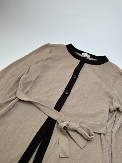 Vintage Balenciaga Wool Dress / Short Coat Black Brown-Beige M