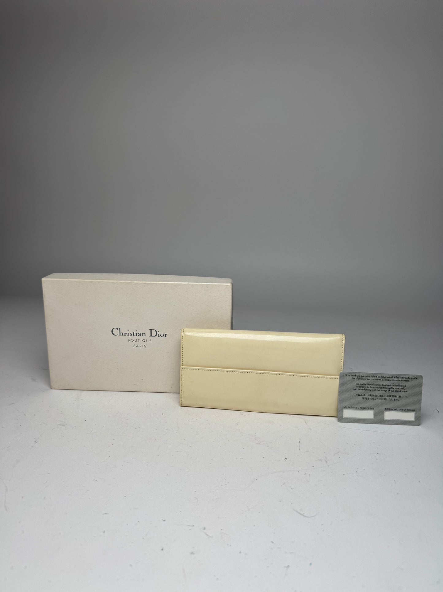 Vintage Dior Patent Leather Wallet White