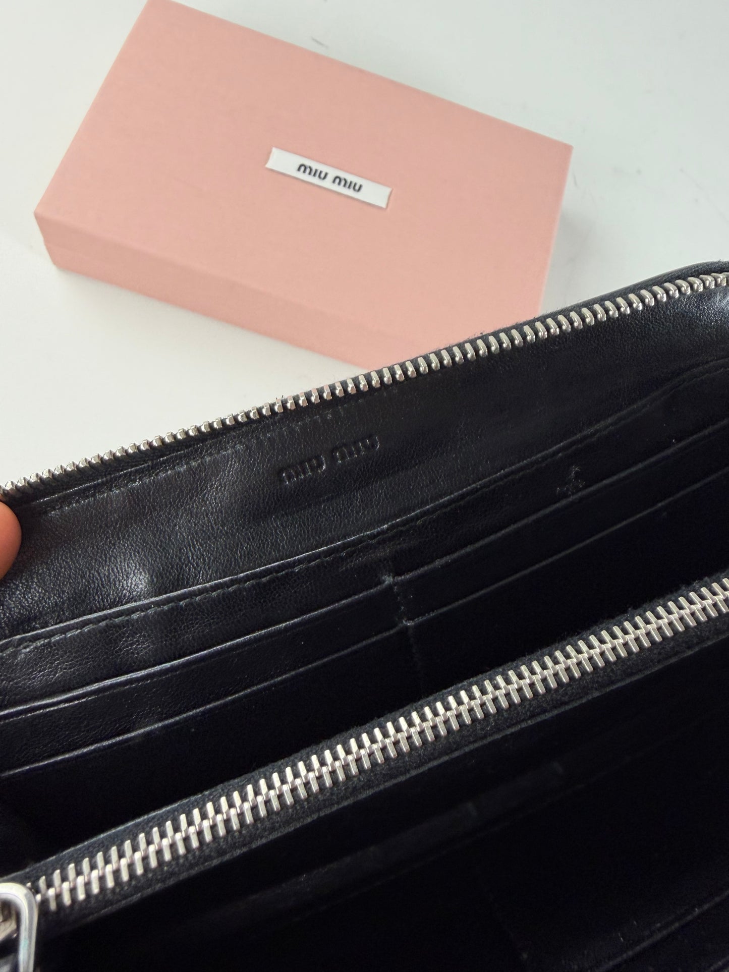 Vintage Miu Miu Patent Leather Zip Wallet Red
