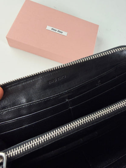 Vintage Miu Miu Patent Leather Zip Wallet Red