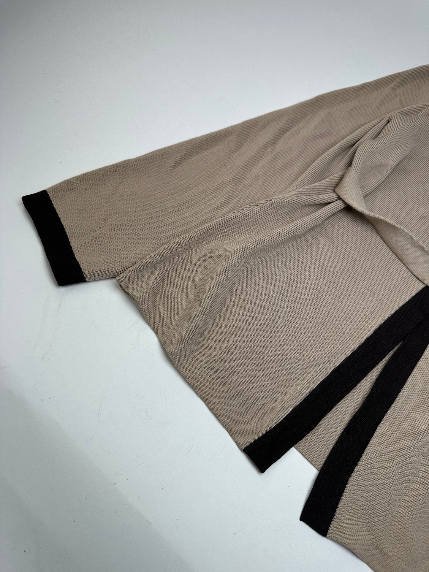 Vintage Balenciaga Wool Dress / Short Coat Black Brown-Beige M