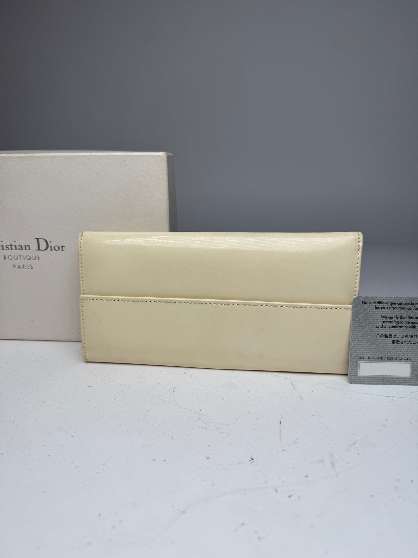 Vintage Dior Patent Leather Wallet White