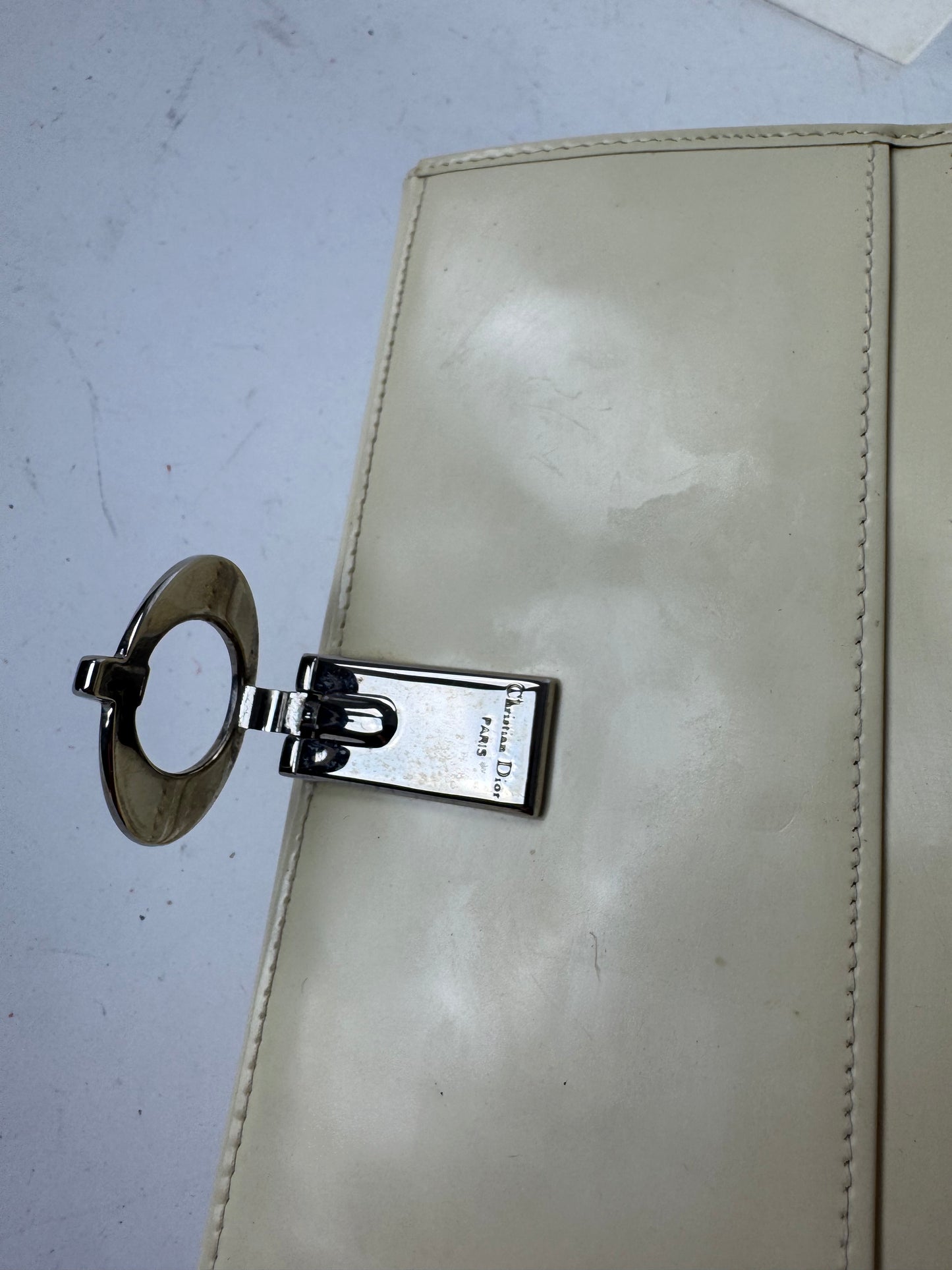 Vintage Dior Patent Leather Wallet White