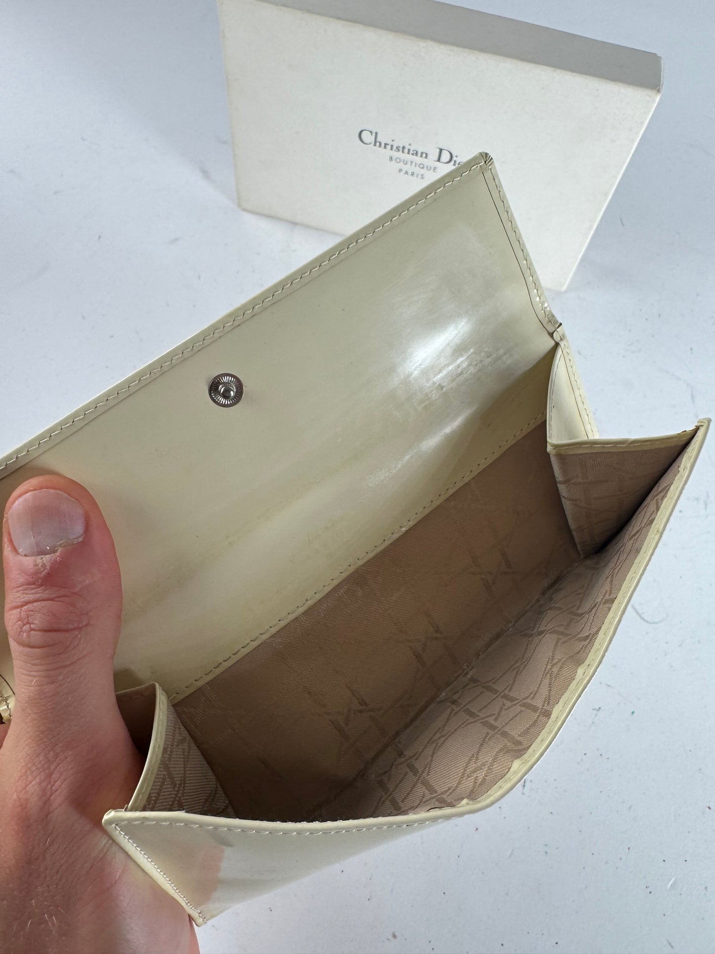 Vintage Dior Patent Leather Wallet White