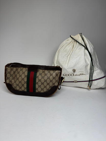 Vintage Gucci Monogram Shoulder bag grey Brown