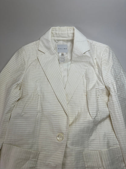 Vintage Celine Cotton Silk Blazer Cream M