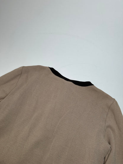 Vintage Balenciaga Wool Dress / Short Coat Black Brown-Beige M