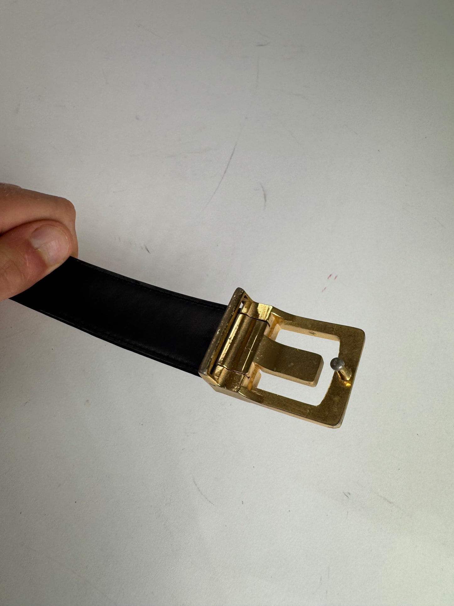 Vintage Balenciaga leather belt black