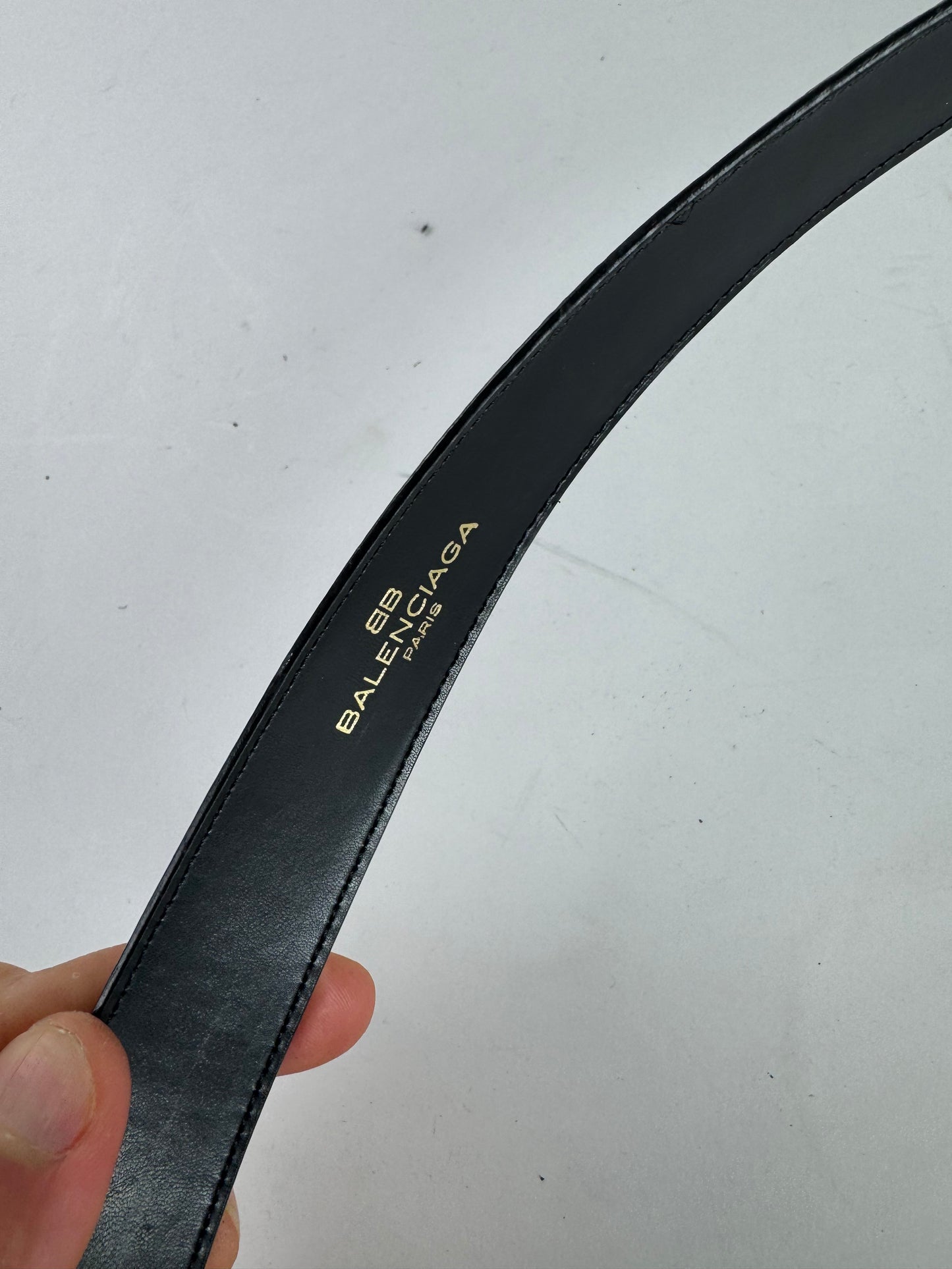 Vintage Balenciaga leather belt black