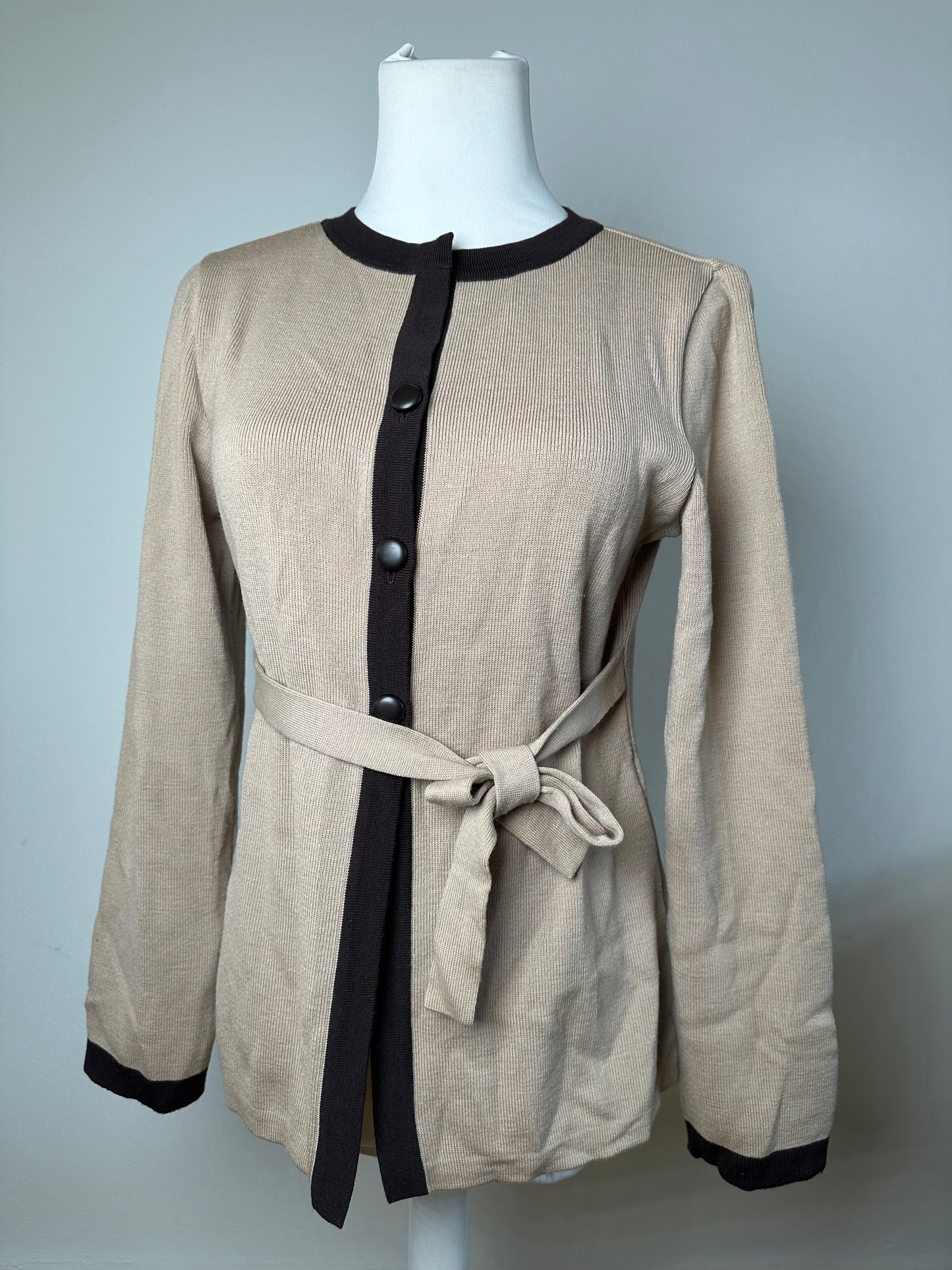 Vintage Balenciaga Wool Dress / Short Coat Black Brown-Beige M