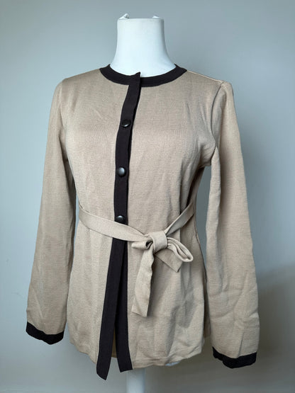 Vintage Balenciaga Wool Dress / Short Coat Black Brown-Beige M
