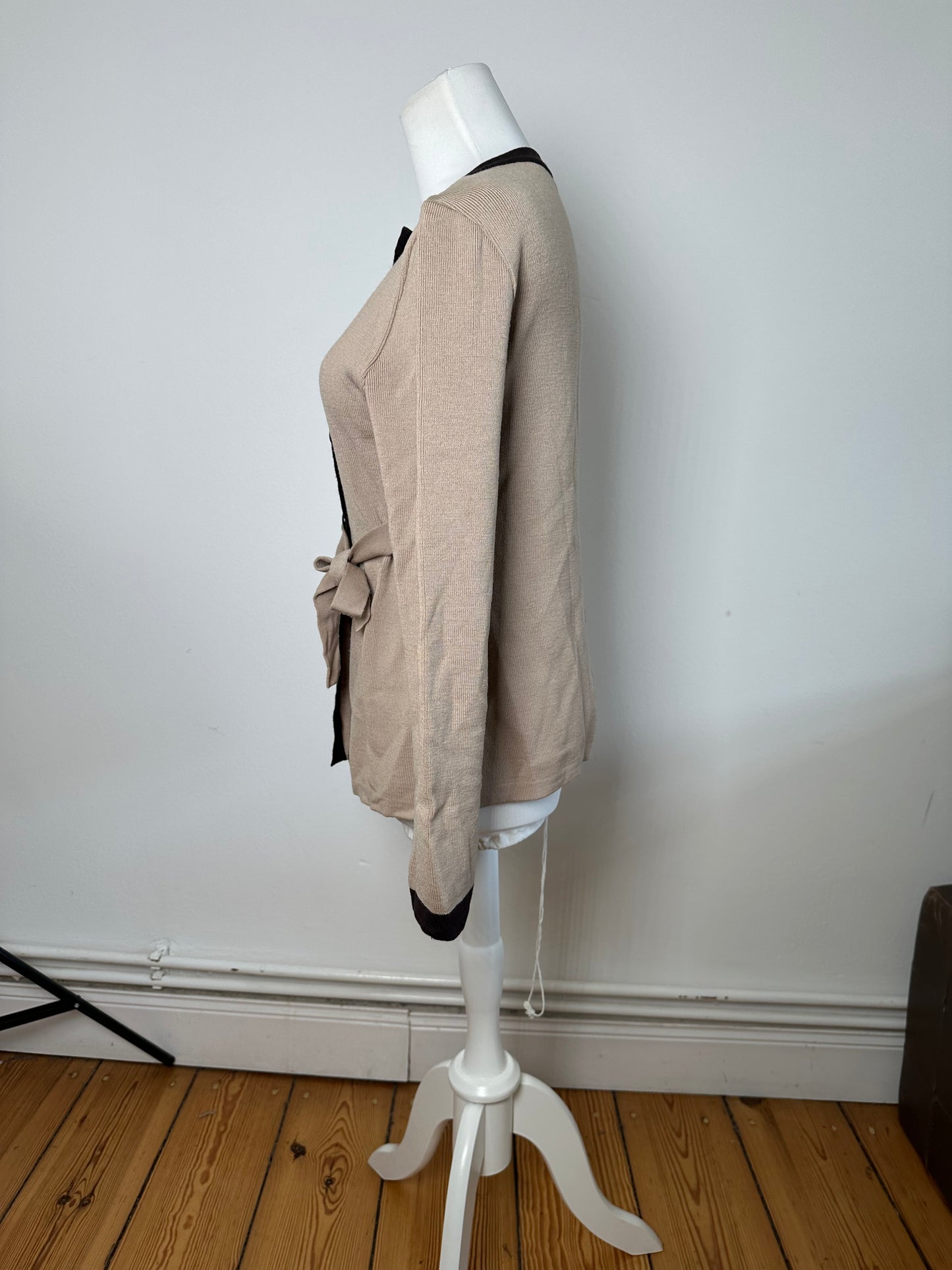 Vintage Balenciaga Wool Dress / Short Coat Black Brown-Beige M