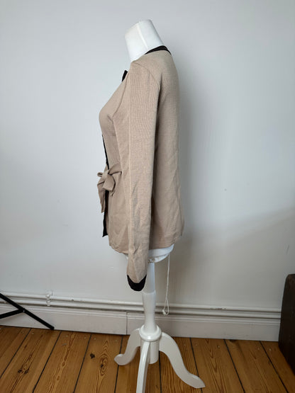 Vintage Balenciaga Wool Dress / Short Coat Black Brown-Beige M