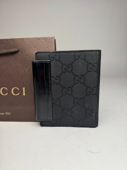 Vintage Gucci Monogram Card Holder Organizer Black