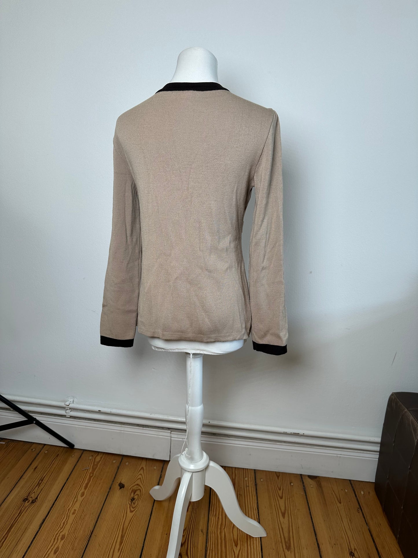 Vintage Balenciaga Wool Dress / Short Coat Black Brown-Beige M