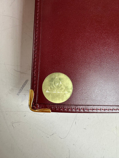 Vintage Cartier Leather Long Wallet Burgundy Gold