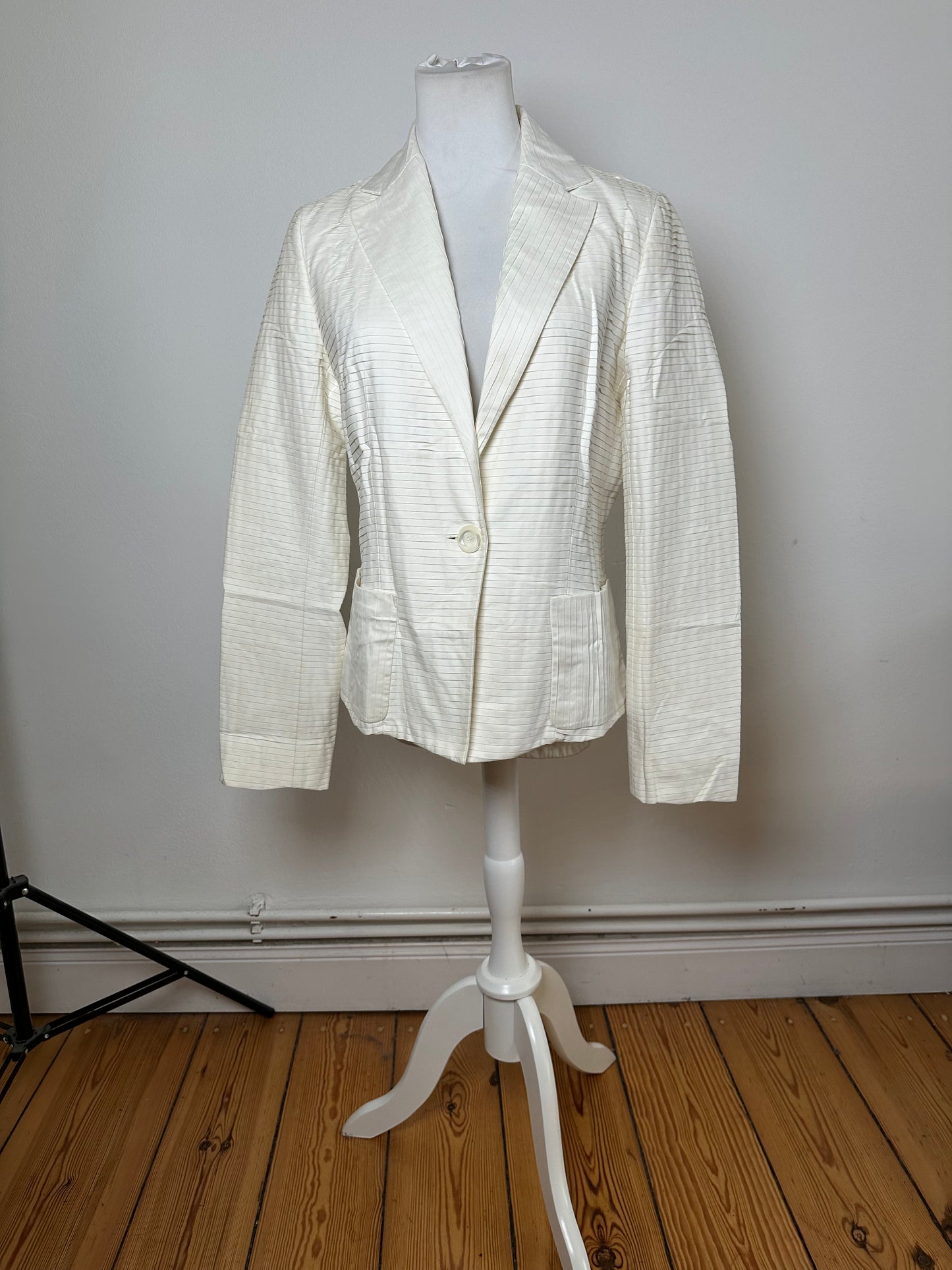 Vintage Celine Cotton Silk Blazer Cream M