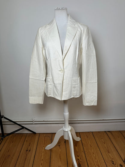 Vintage Celine Cotton Silk Blazer Cream M