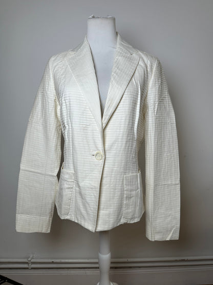 Vintage Celine Cotton Silk Blazer Cream M