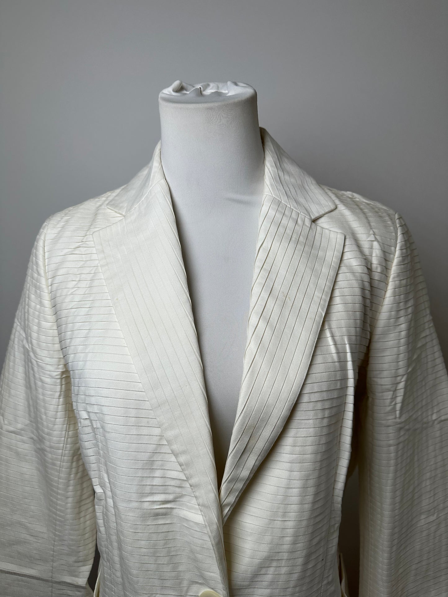 Vintage Celine Cotton Silk Blazer Cream M