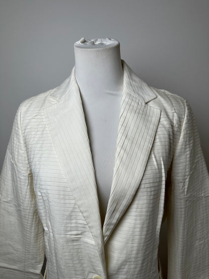 Vintage Celine Cotton Silk Blazer Cream M