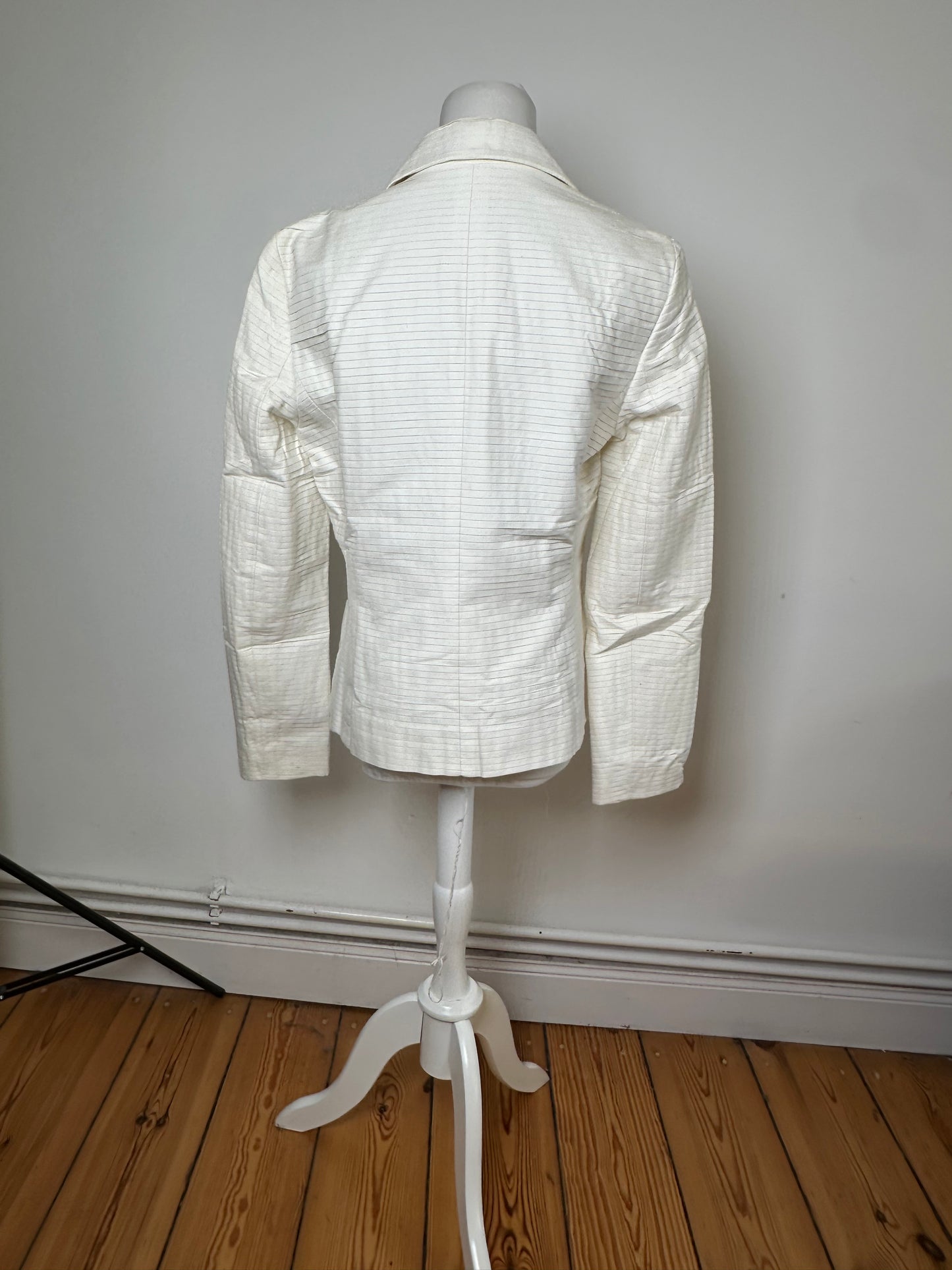 Vintage Celine Cotton Silk Blazer Cream M